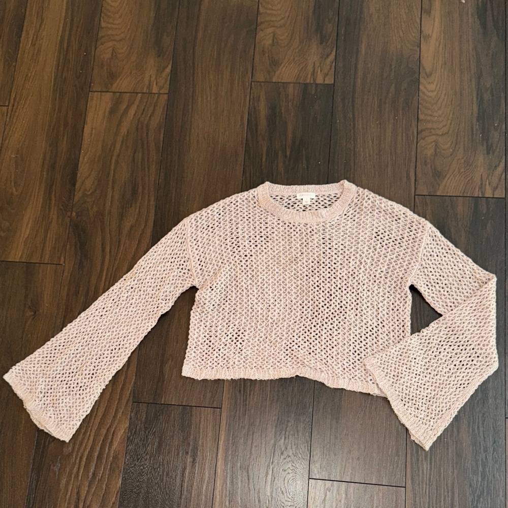 Pink Knit Cropped Sweater